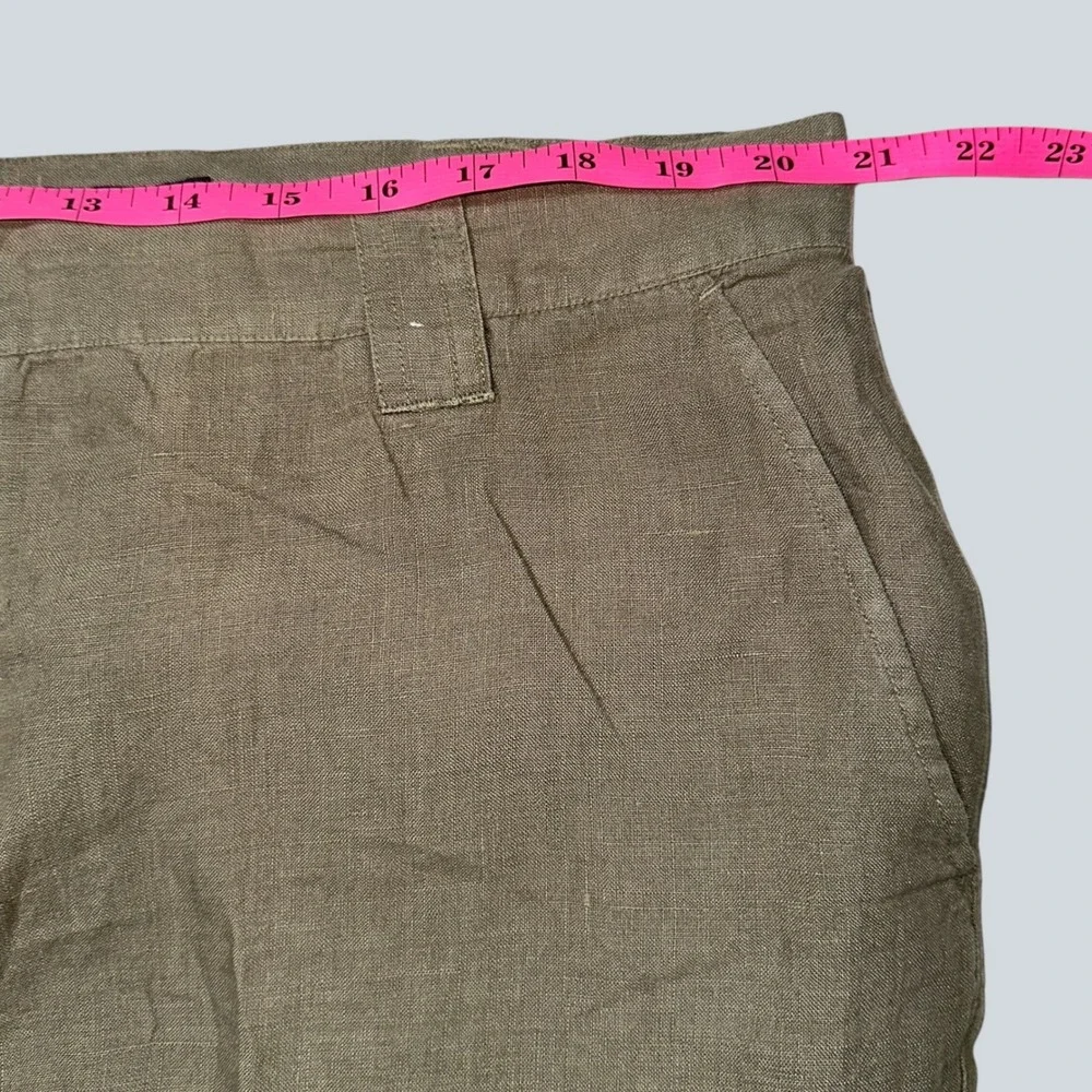 Biton Mens 100% Linen Cargo Pants Lot of 2 Olive Beige Size 42 Straight Leg